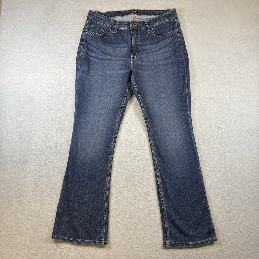Lee Women's Bootcut Jeans 12 Short Mid Rise Friction Resistant Stretch NWT